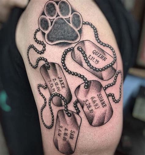 dog tag memorial tattoo|tattoos for dogs that passed.